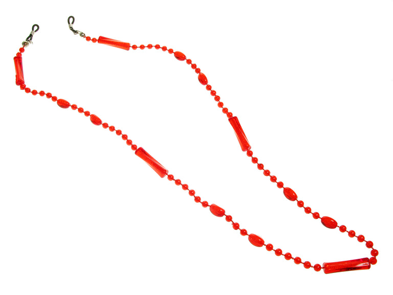 Glasses Chain 'Translucent Bead' Red