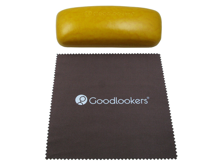 Glasses Case 'Aged Leather Look Shiny' Mustard