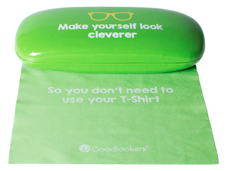 Glasses Case 'Bright Slogan' Green