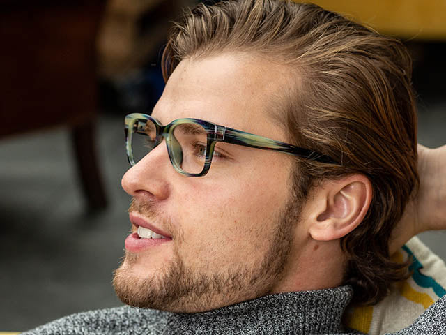 Reading Glasses 'West' Grey Stripe