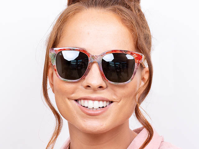 Sunglasses Polarised 'Carmen' Red Multi/Bamboo