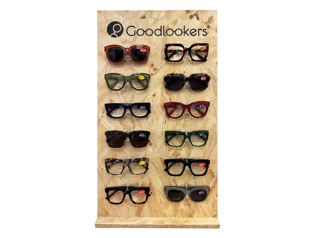 In Store Glasses Stand Rustic Wood (12PCS)