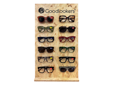 In Store Glasses Stand Rustic Wood (12PCS)