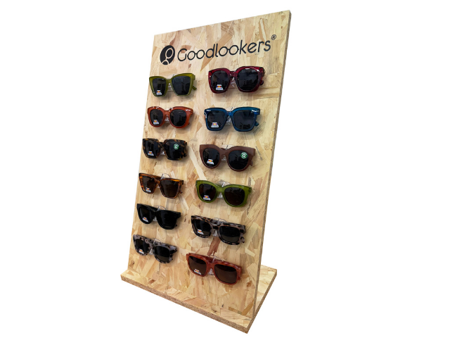 In Store Glasses Stand Rustic Wood (12PCS)