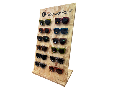 In Store Glasses Stand Rustic Wood (12PCS)