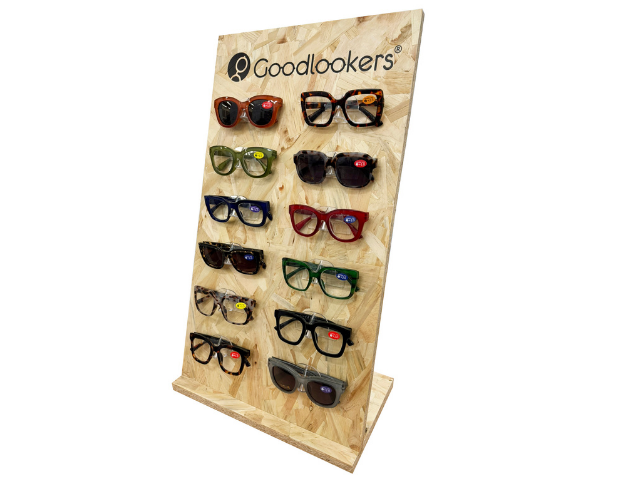 In Store Glasses Stand Rustic Wood (12PCS)