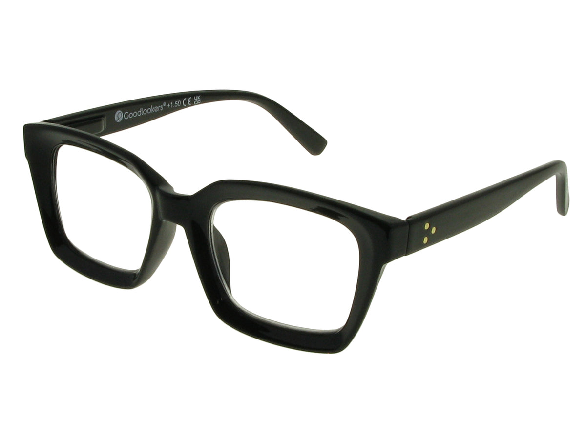 Reading Glasses 'Juno' Shiny Black - Goodlookers Trade