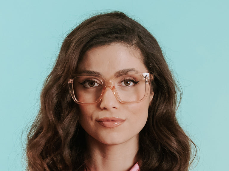 Reading Glasses 'Deirdre' Transparent Pink