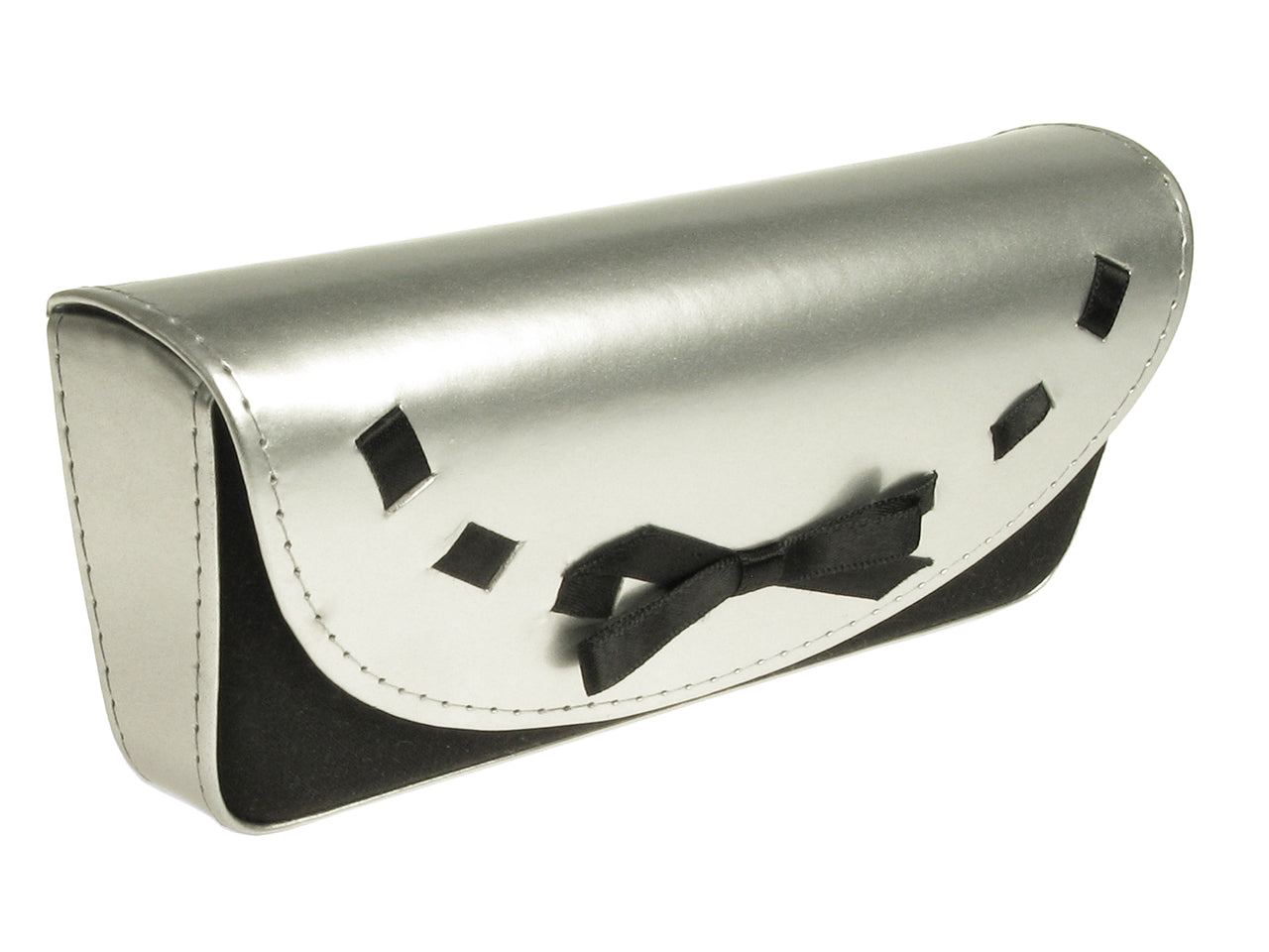 Glasses Case 'Bow Design' Silver