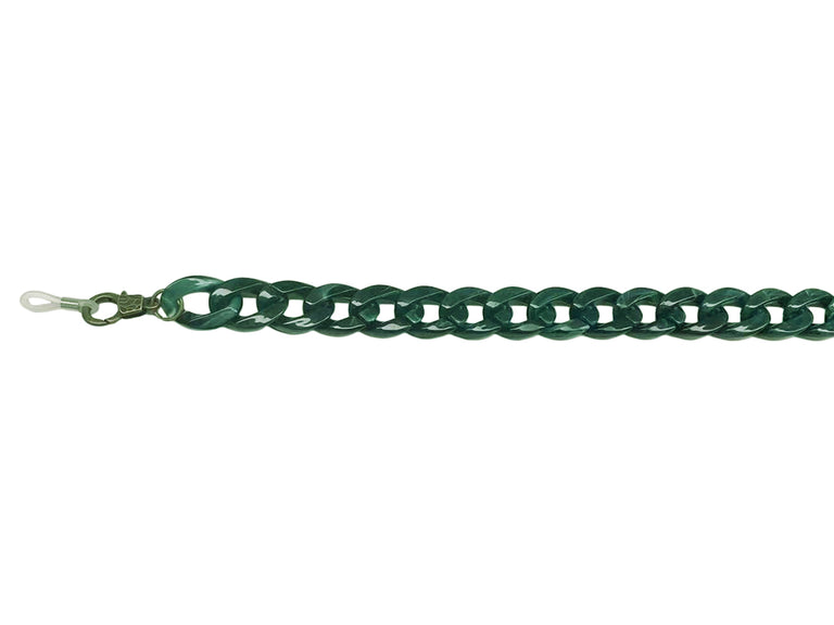 Glasses Chain 'Flat Chunky' Green Marble