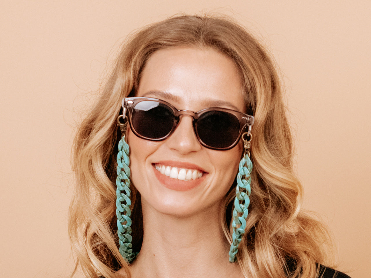 Glasses Chain 'Flat Chunky' Turquoise