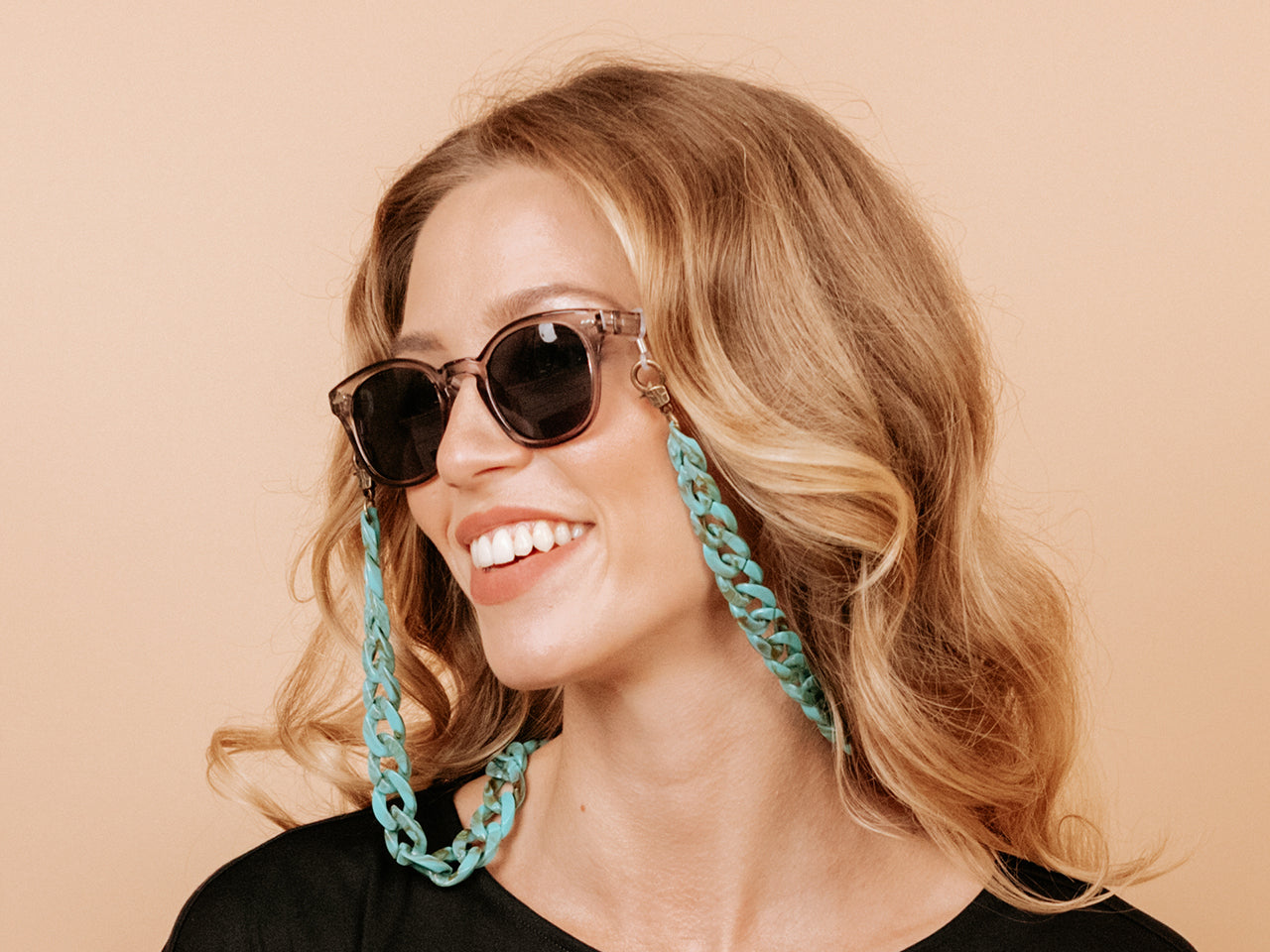 Glasses Chain 'Flat Chunky' Turquoise