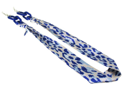 Glasses Chain 'Ribbon' Blue Leopard