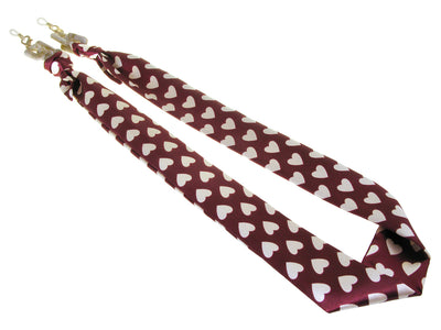 Glasses Chain 'Ribbon' Red/Cream Hearts