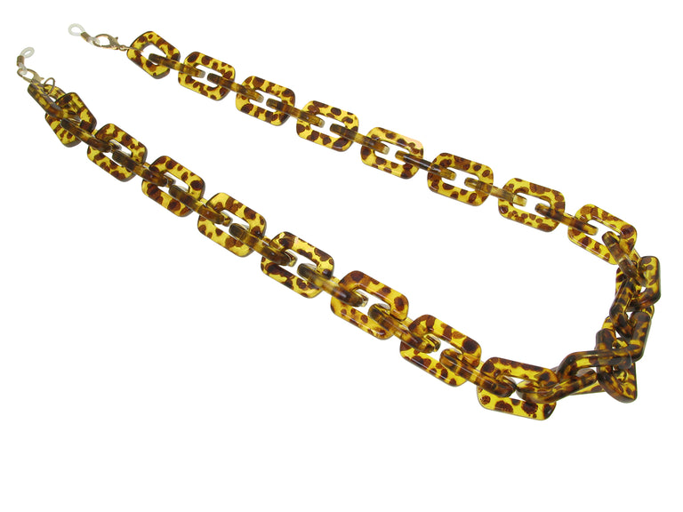 Glasses Chain 'Chunky Rectangular' Tortoiseshell