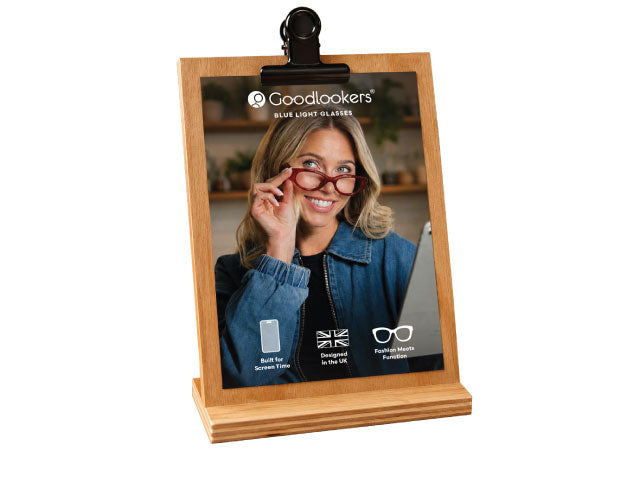 Reusable A5 Wood Display With Blue Light P.O.S