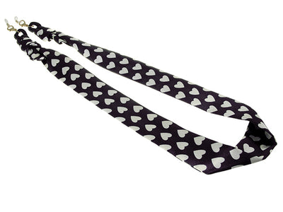 Glasses Chain 'Ribbon' Black/Cream Hearts