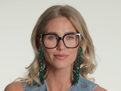 Glasses Chain 'Flat Chunky' Green Marble